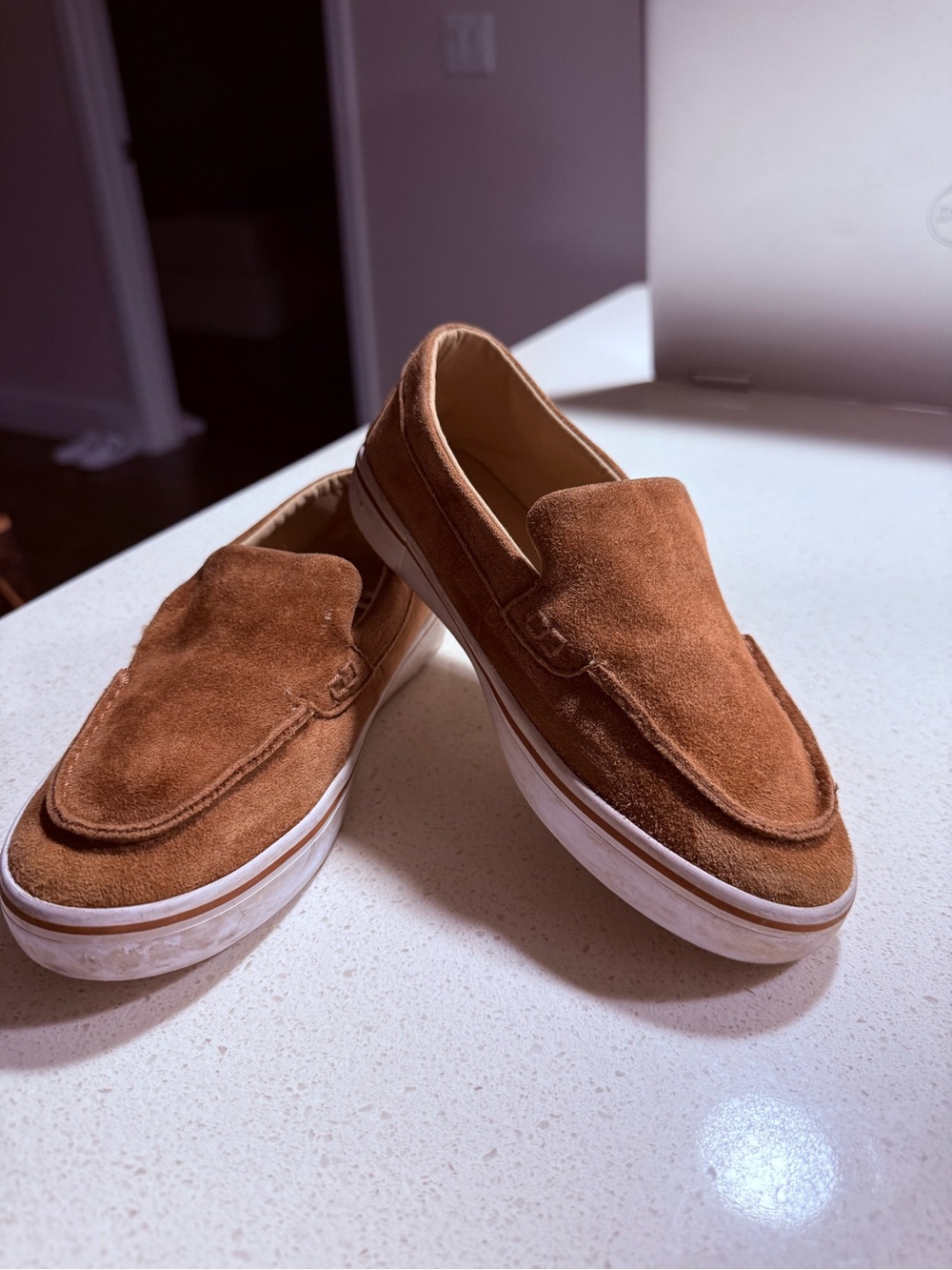 Janie and Jack Kids Suede Loafers in Brown